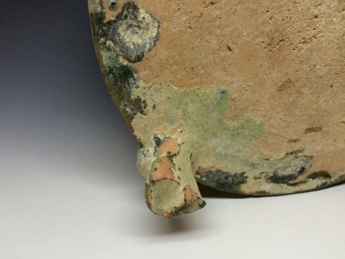 漢 緑釉三足温酒尊