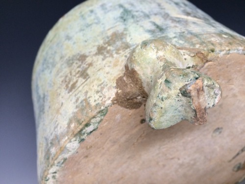 漢 緑釉三足温酒尊