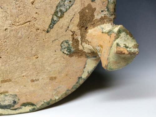 漢 緑釉三足温酒尊