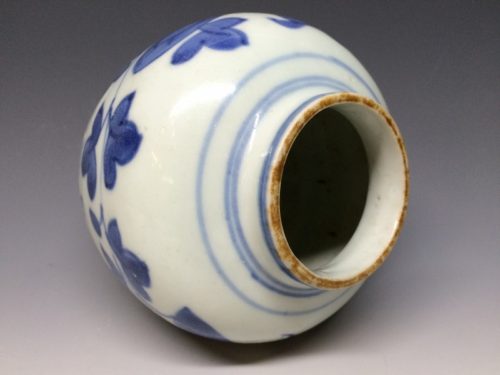 明 青花朝顔文小壺