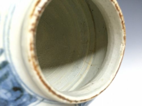 明 青花唐花文壺