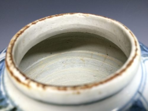 明 青花唐花文壺