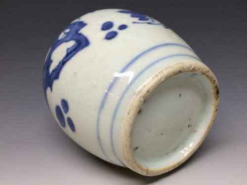 明 青花朝顔文小壺