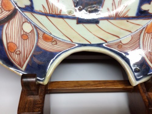 色絵牡丹花文髭皿（古伊万里）