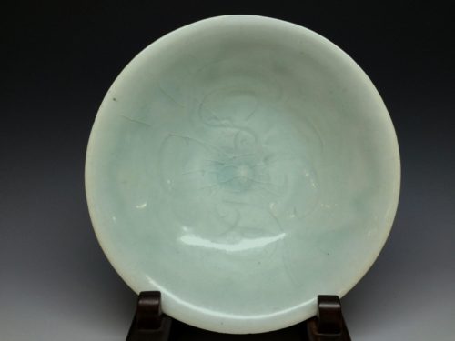 宋 青白磁劃花双魚文碗