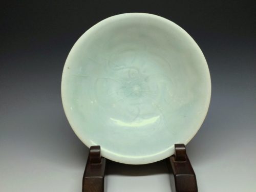 宋 青白磁劃花双魚文碗